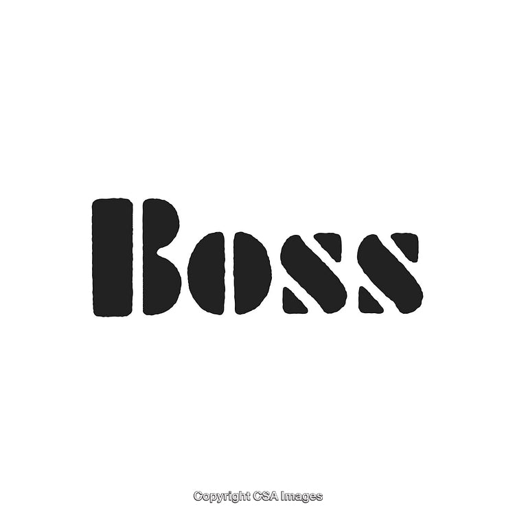 Artistic Stencil Design Featuring the Word Boss in Bold Black Lettering