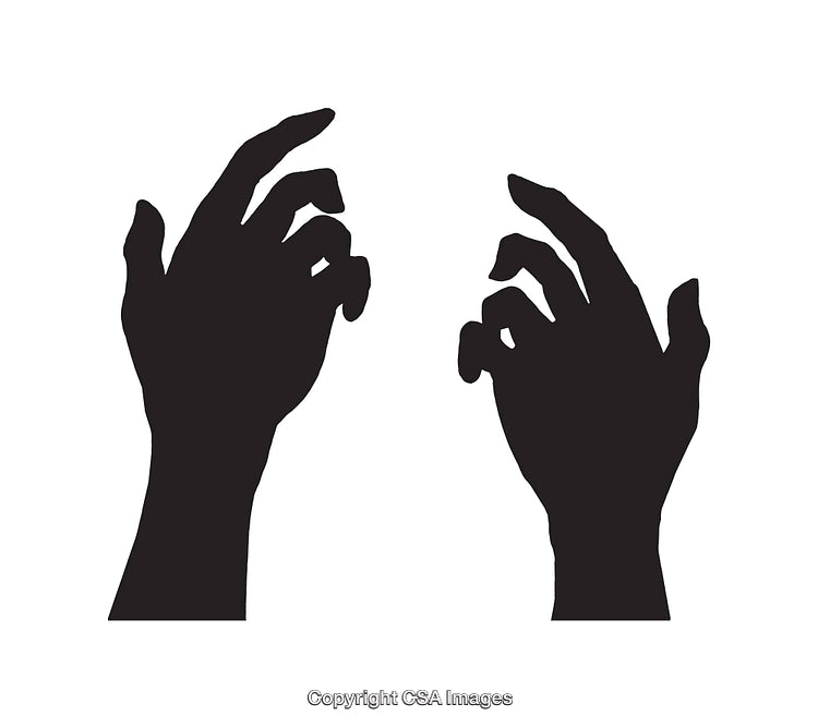 Black and White Silhouettes of Hands Showing Artistic Gestures