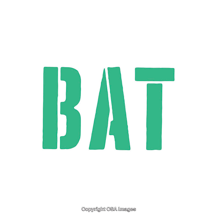 Bold Green 'BAT' Text on White Clean Minimalist Design