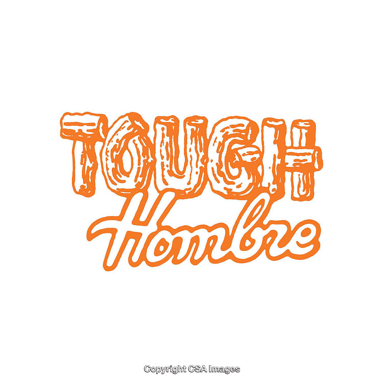 Bold Orange Text Illustration with Rough and Scripted Typography Style