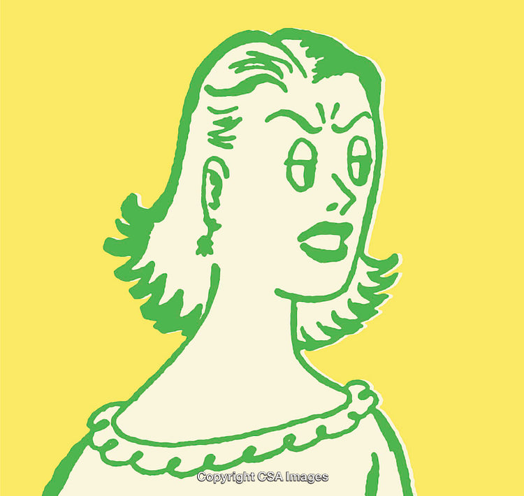 Expressive Color Line Art Illustration of a Woman in Bold Style