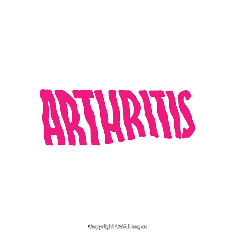 Pink Arthritis Text in Bold Handwritten Font on White Background