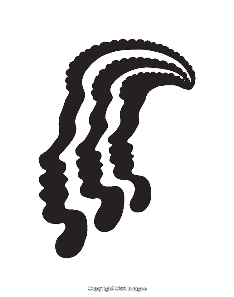 Surreal Black and White Line Art Featuring Curved Silhouettes