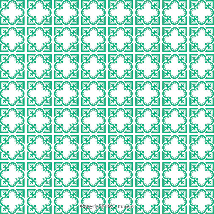 Elegant Pattern of Repeating Geometric Shapes in Vibrant Green Color