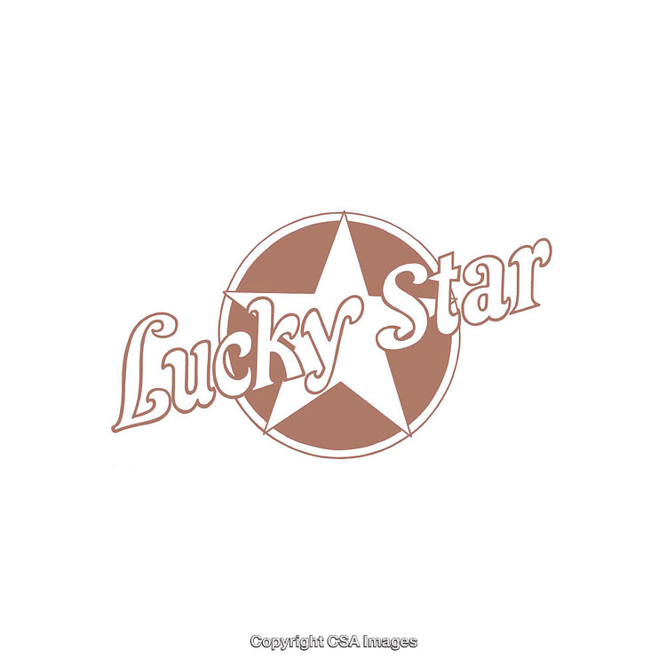 Minimalistic Lucky Star Logo Design with Bold Lettering and Neutral Colors