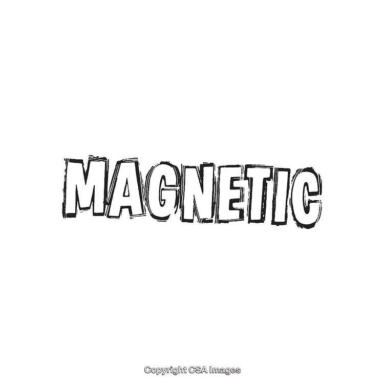 Magnetic Word in Bold Textured Font on a White Background