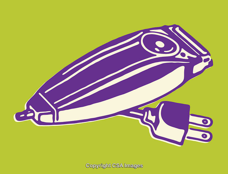 Stylized Illustration of an Electric Razor in Vibrant Modern Colors