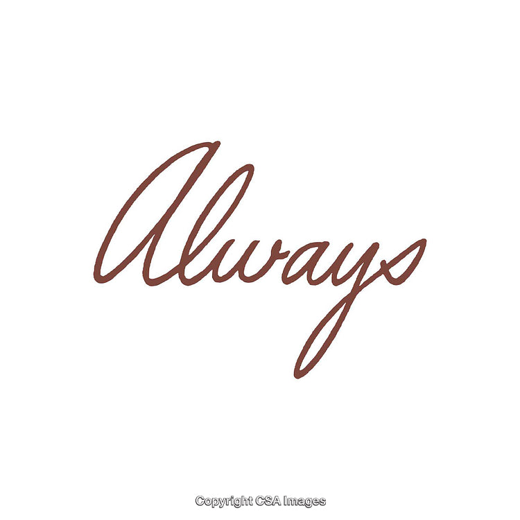 Elegant Calligraphic Text Illustration with the Word 'Always' in Stylish Letters