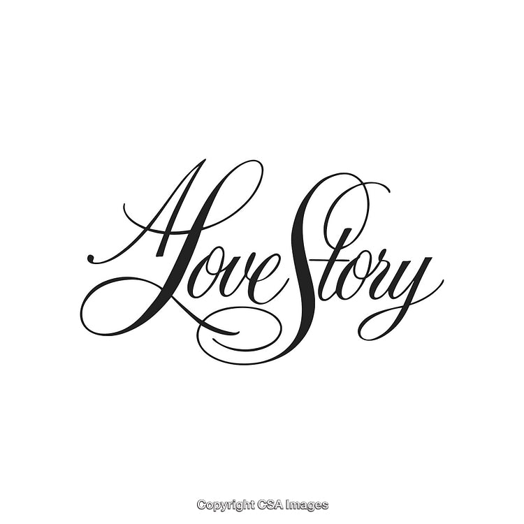 Elegant Calligraphy Text Featuring the Words 'A Love Story' in Script Font