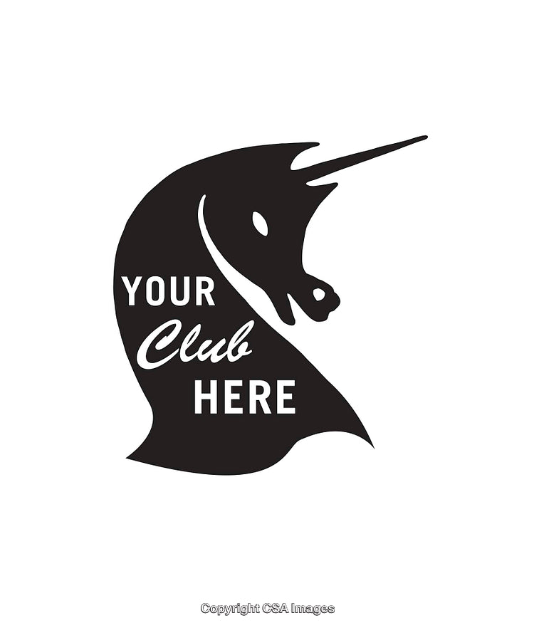 Customizable Unicorn Logo Template for Clubs and Organizations in Black and White
