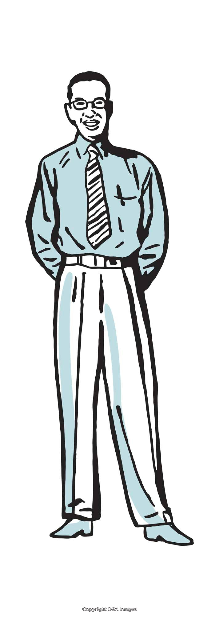 Colorful Cartoon Illustration of a Business Professional Smiling Confidently