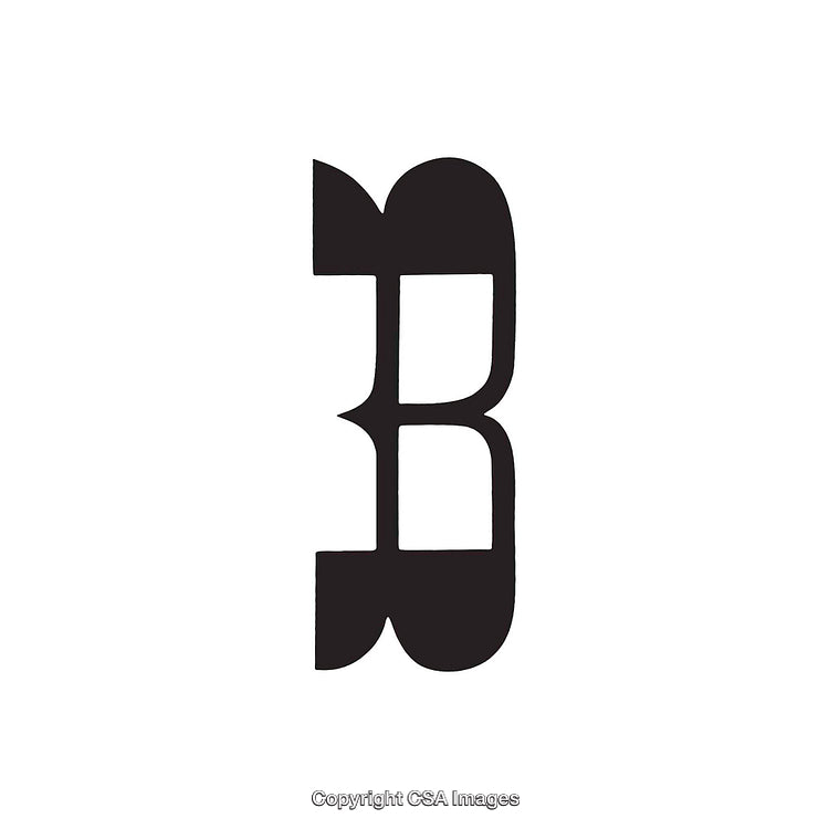 Stylized Black Letter B in Minimalist Design on White Background