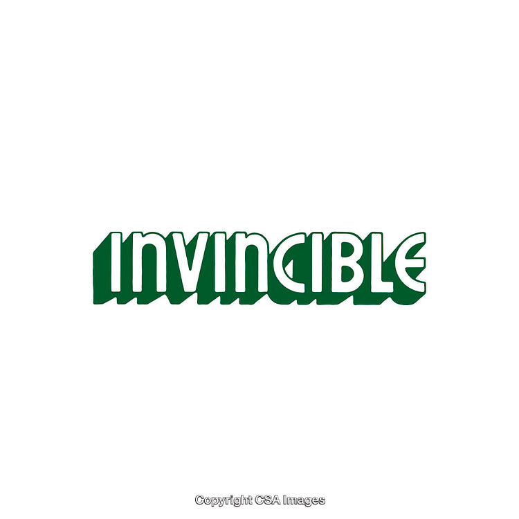 Green Invincible Text Artwork in Bold and Retro Design
