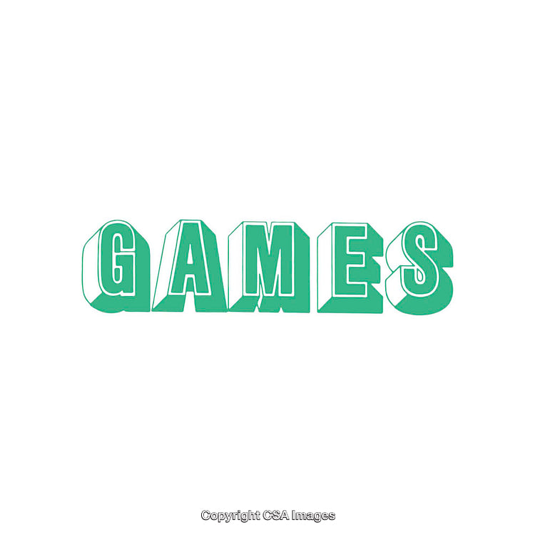 Bold Green Typography Design Spelling 'Games' on White Background
