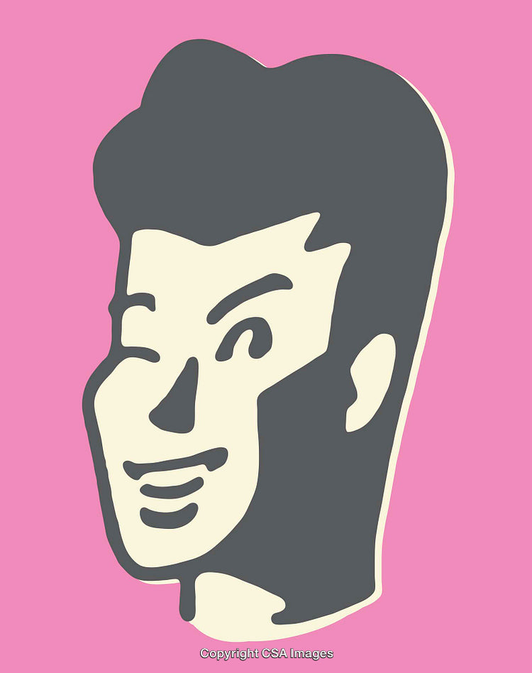 Vibrant Line Art Illustration of a Smiling Face in Pop Colors