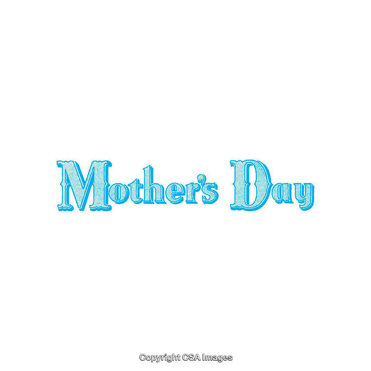 Elegant Blue Typography Design Celebrating Mother's Day on a White Background