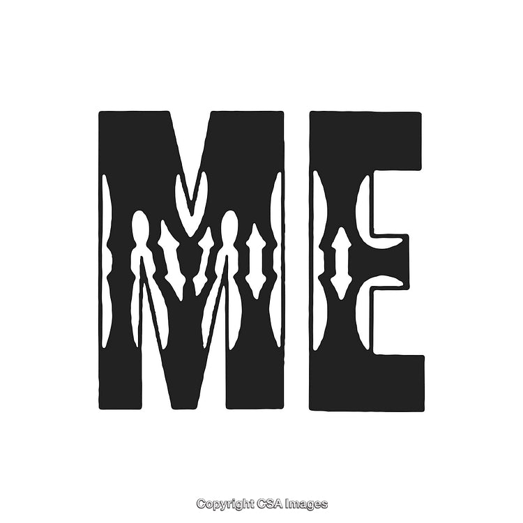 Abstract Typography with Creative Design Featuring the Word 'Me' in Black