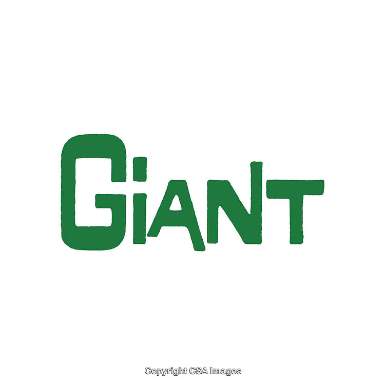 Green Printed Word 'Giant' On a White Background