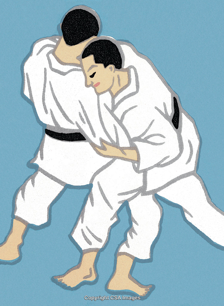 Two Men Practicing Karate