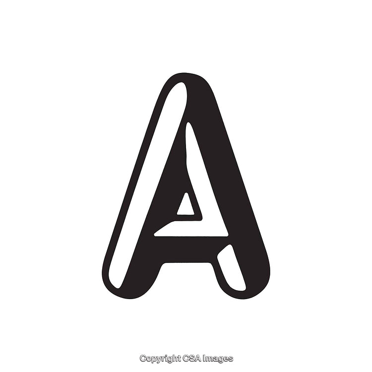 Stylized Black And White Letter A Design With Geometric Elements