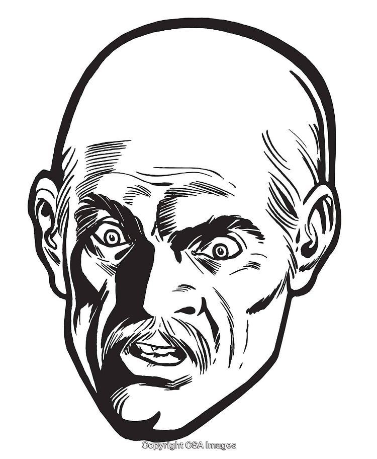 Illustration of Shocked Man in Bold Graphic Comic Style