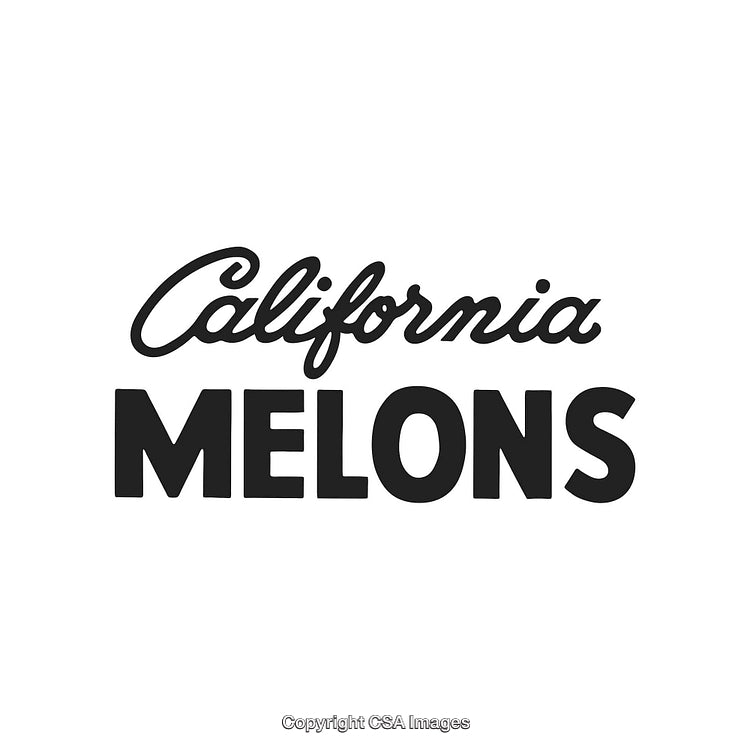 Stylish Retro Typography Design Featuring California Melons Brand