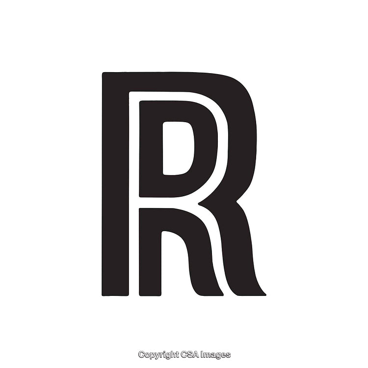 Bold Black Letter R on a White Background