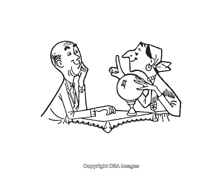 Fortune Teller Engaged in a Conversation With a Curious Client