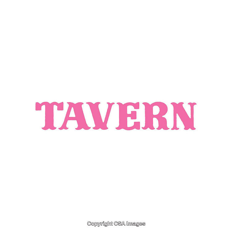 Pink Typography Art Featuring the Word 'Tavern' on a White Background