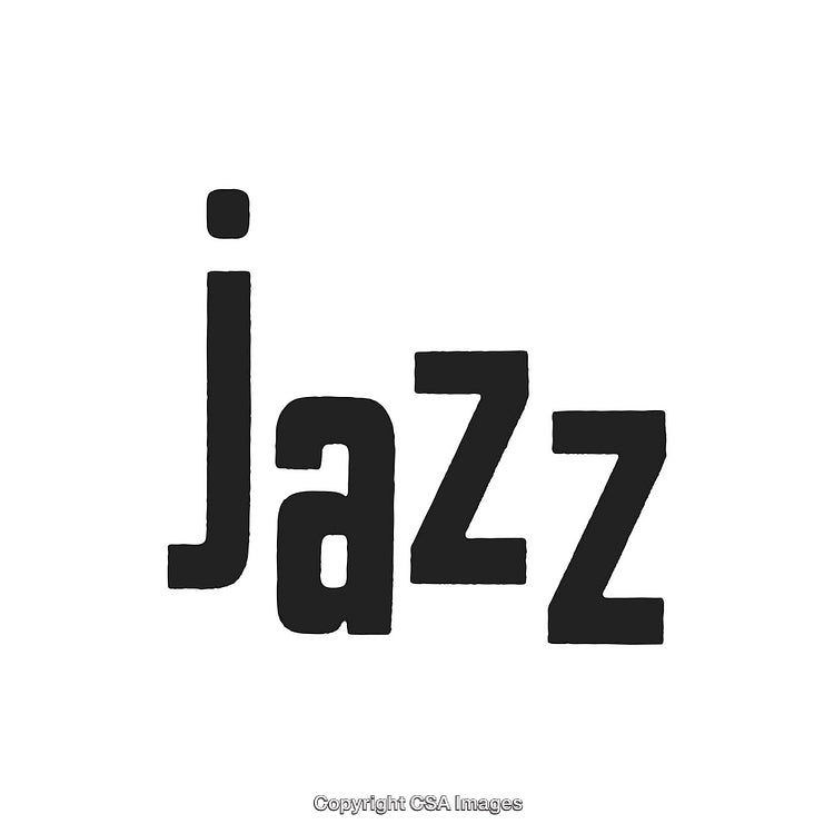 Jazz Typography Design with Bold Black Font on a White Background