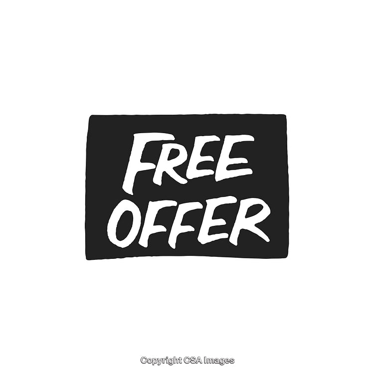 Bold Black and White Free Offer Promotional Illustration Design