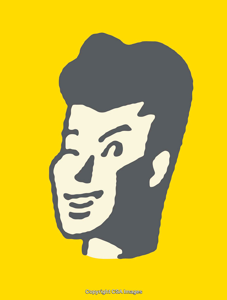 Colorful Graphic Illustration of Smiling Face with Yellow Background