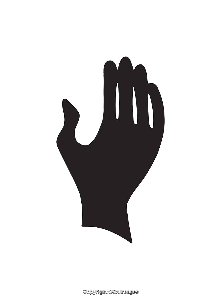 Black Silhouette of a Hand Representing Gesture or Communication Symbol