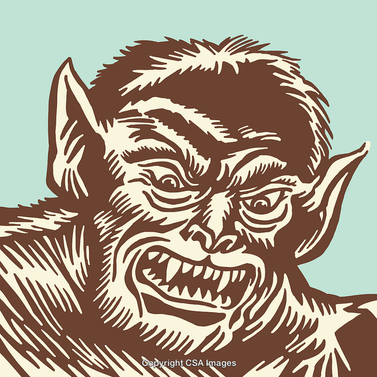 Color Illustration of a Fierce Monster with Detailed Features and Expression