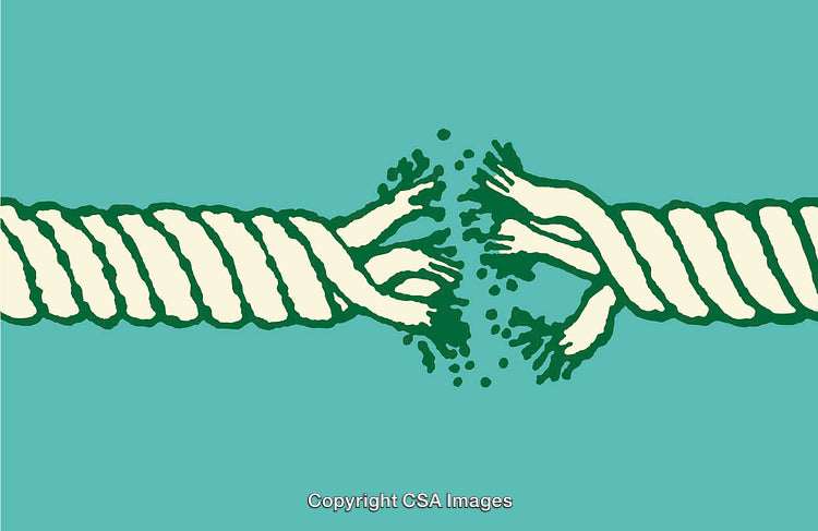 Illustration of a Fraying Rope Representing Fragility and Uncertainty