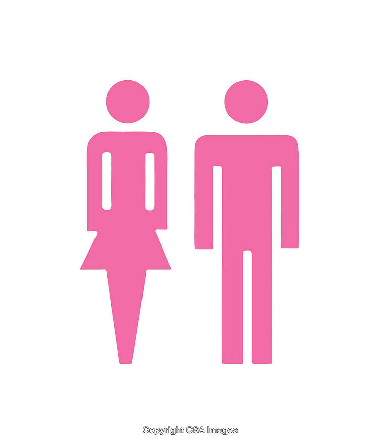Minimalist Pink Gender Icons for Male and Female Representation