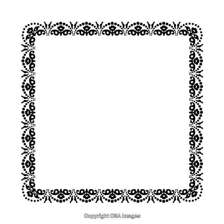 Elegant Black and White Decorative Border Square Frame Design