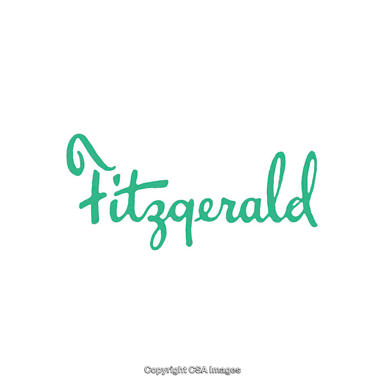 Creative Green Calligraphy of the Word 'Fitzgerald' on White Background