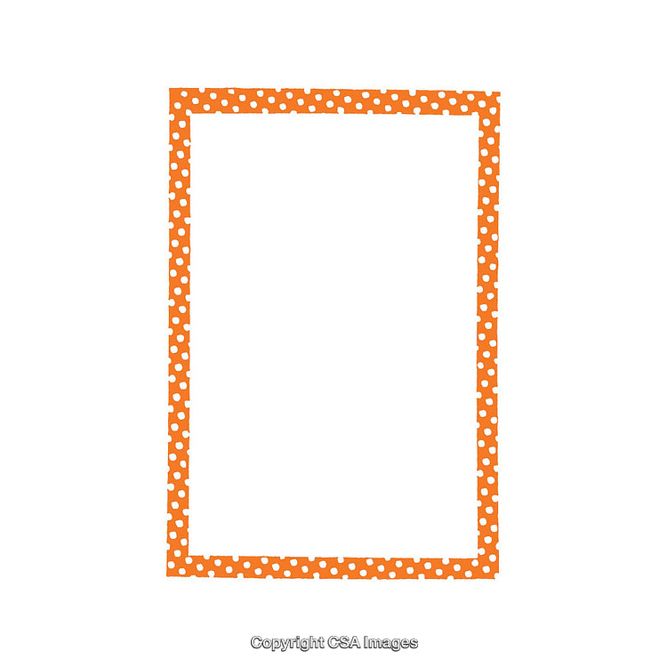 Orange Polka Dot Frame Border Isolated on a White Background