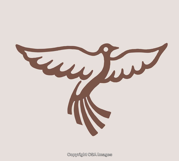 Brown Line Art Illustration of a Flying Bird in Minimalist Style