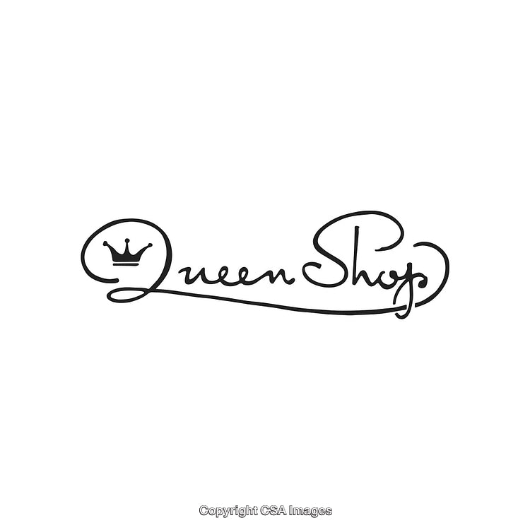 Elegant Handwritten Queen Shop Logo With Minimalistic Crown Design