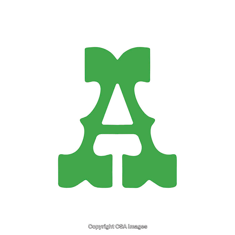 Green Stylized Letter A on White Background for Design Use