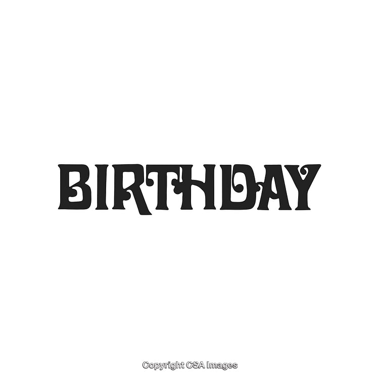 Creative Typography Design Featuring the Word 'Birthday' in A Retro Style