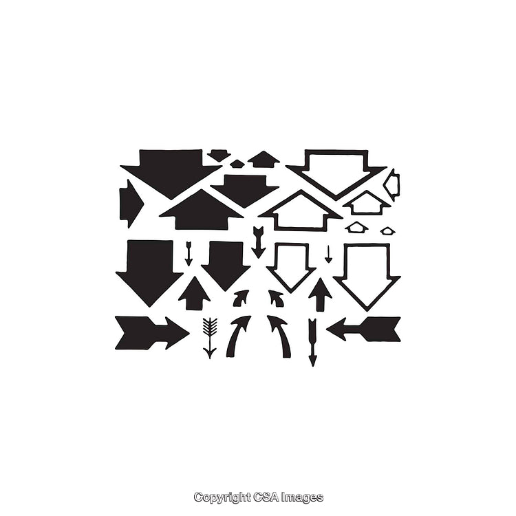 Collection of Black and White Arrow Shapes and Dingbats Designs