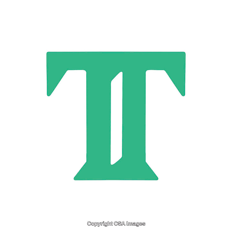 Green Minimalist Stylized Letter T on White Background