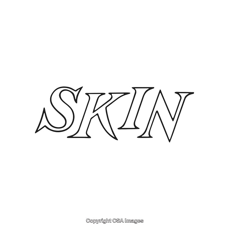 Elegant Typography of the Word Skin in a Minimalist Style
