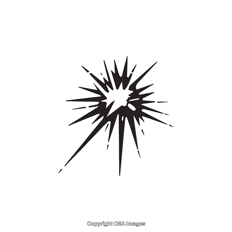 Abstract Black and White Starburst Graphic with Dynamic Burst Design