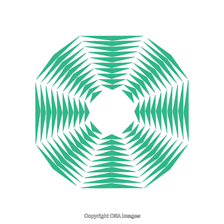 Abstract Green Geometric Shape Design with Symmetrical Patterns