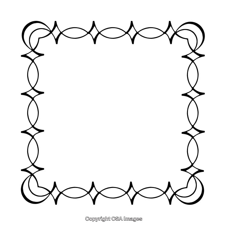 Elegant Black and White Ornamental Border With Geometric Patterns