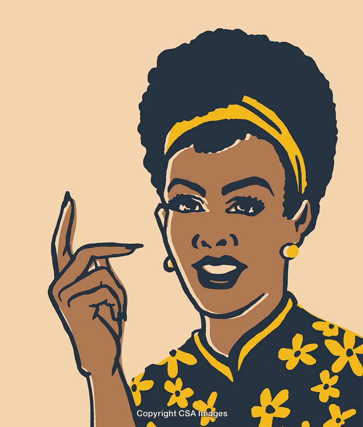 Stylized Portrait Illustration of a Woman with Retro Inspired Design
